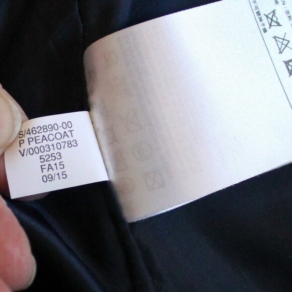 Banana Republic Factory Navy Blue Pea Coat, Petite Small - Picture 8 of 12